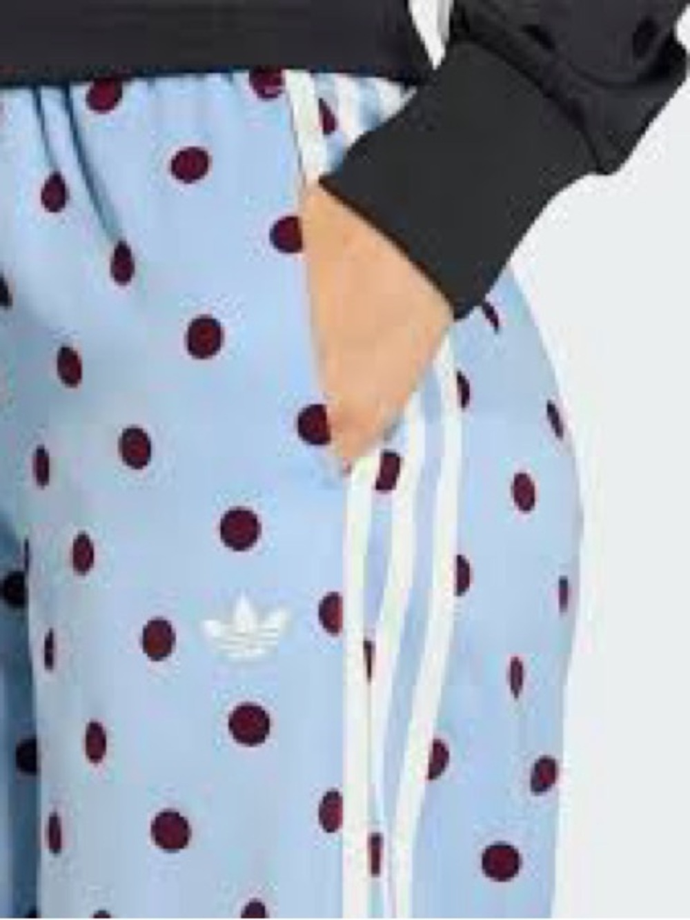 NWT Adidas Blue Polka Dot Wide Leg Pants (Medium) - Picture 3 of 6